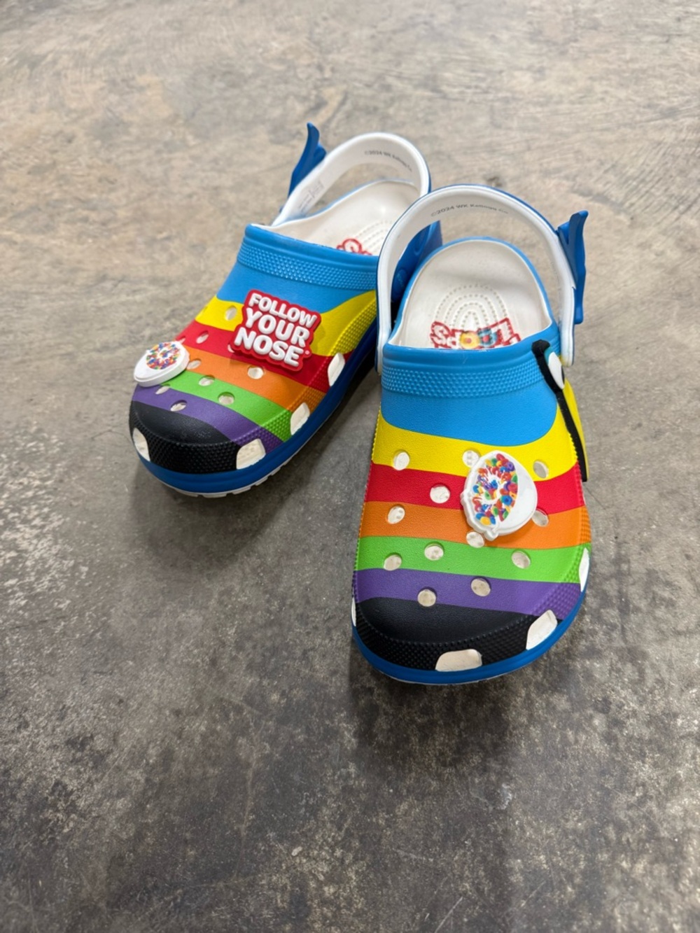Rainbow Clog Shoes - Follow Your Nose Design